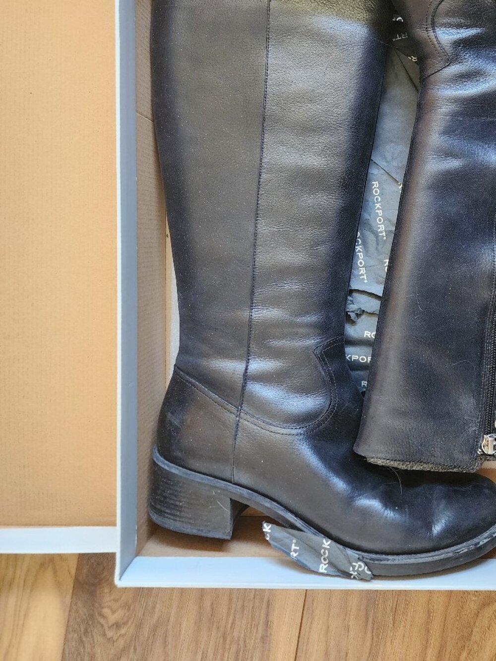 Womens Size 8.5 Wide Tall Leather Boots